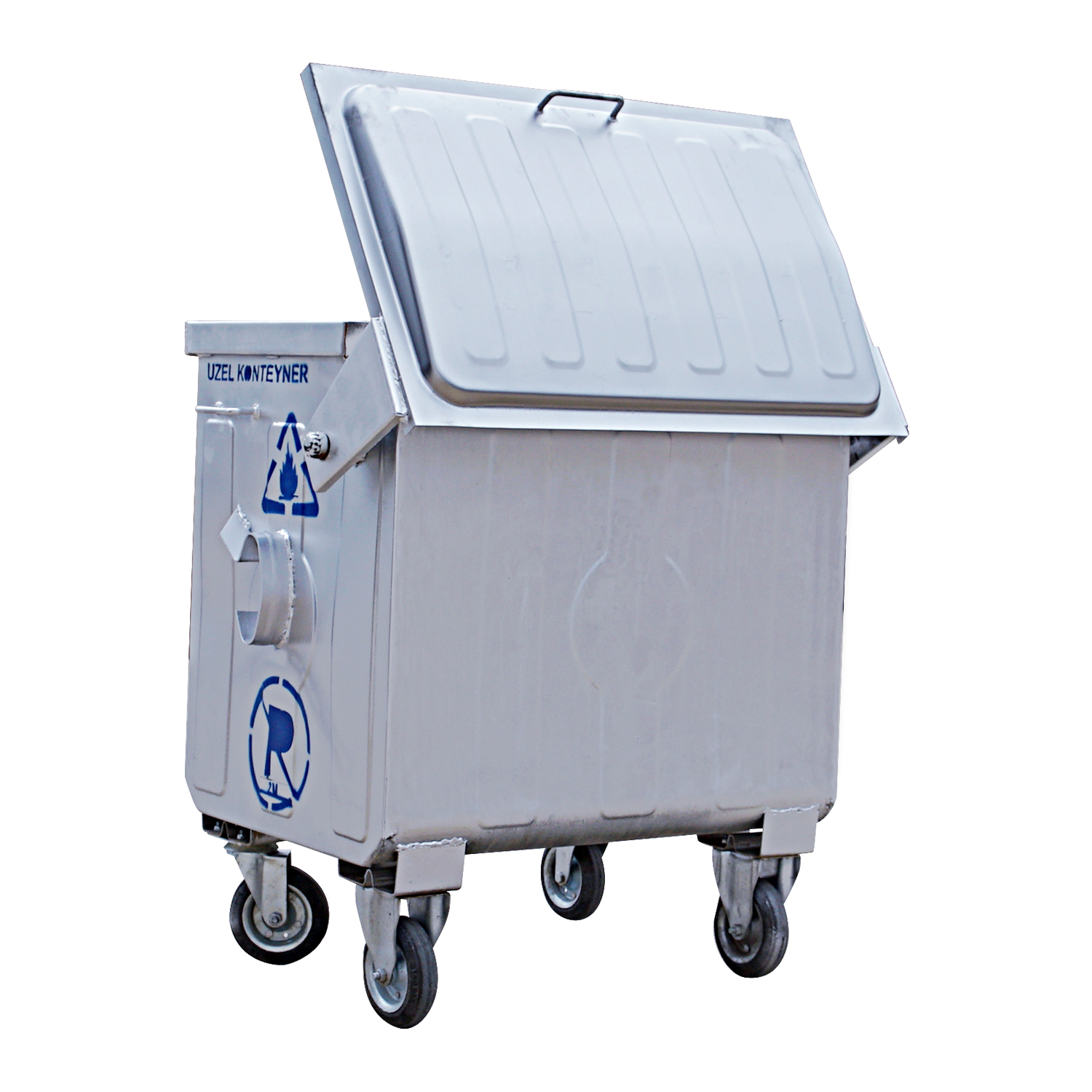 UZEL 400 Litre Galvaniz Çöp Konteyner - 4